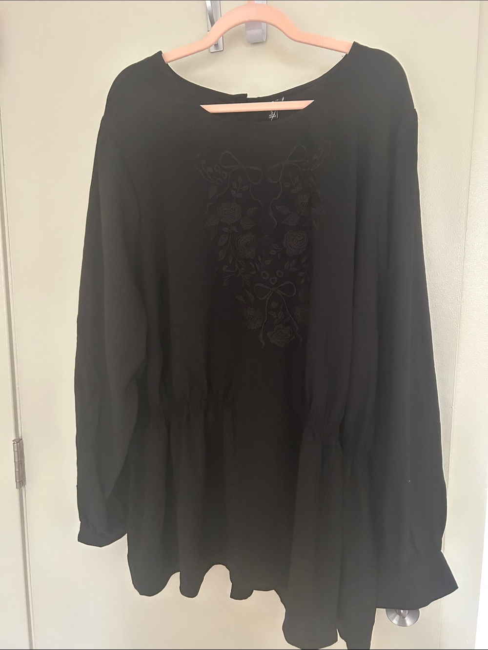 torrid Black Embroidered Peasant Blouse